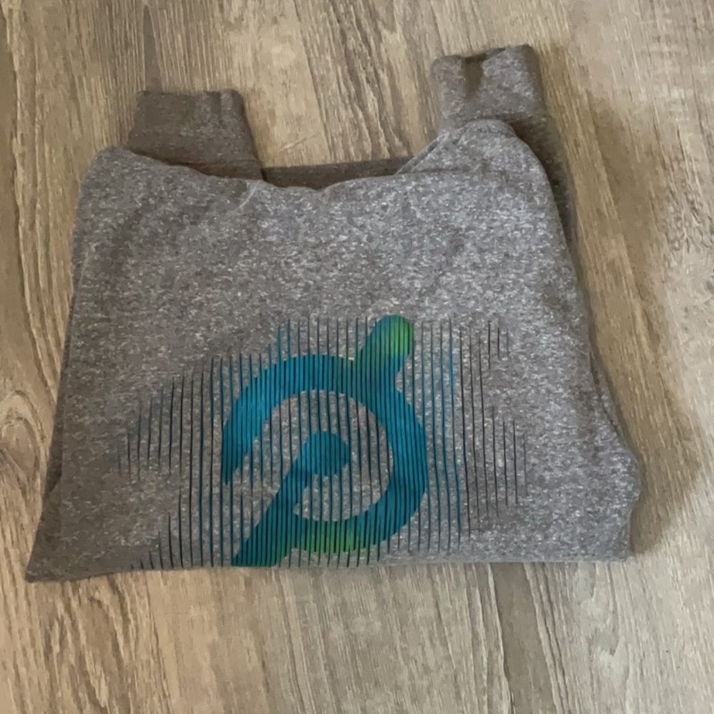 Men’s Gray Zip-Up with Blue and Green Logo